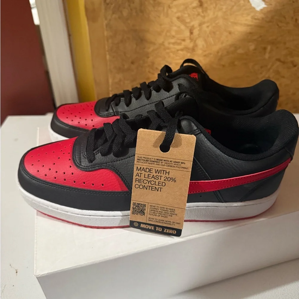 Mens Black and Red Sneakers